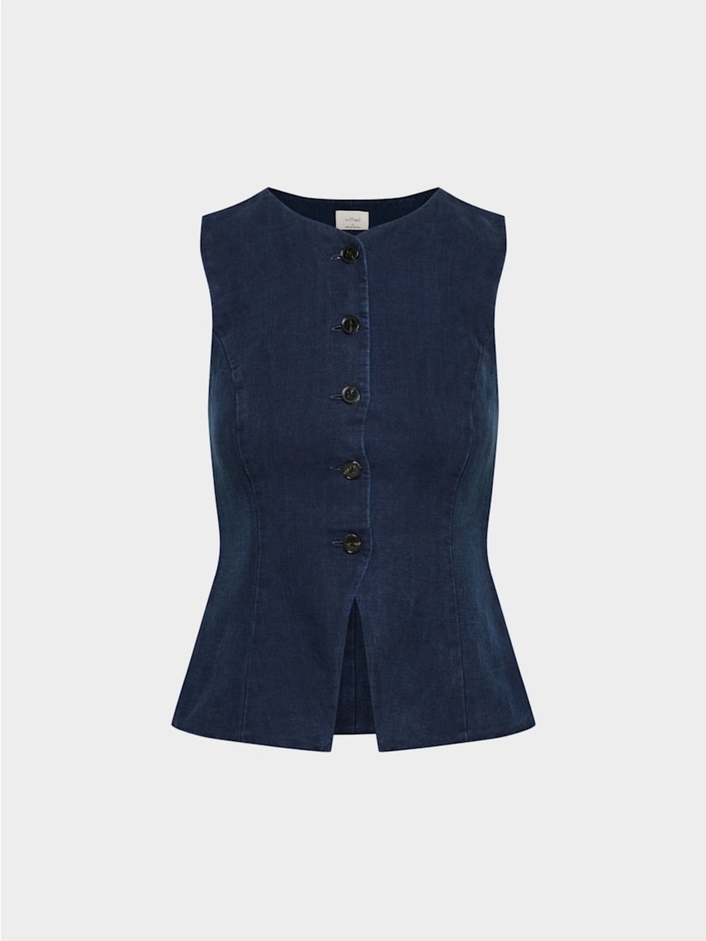 Aritzia Wilfred Regal Denim Button Vest - size 6